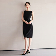 AD約會小黑裙2025新款女裝套裝輕奢高級感女人味西裝連衣裙兩件套 單件連衣裙 2XL