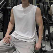 尊首（ZUNSHOU）純棉汗背心男夏季薄款健身運動無袖體恤純色百搭無圖案打底衫大碼 白色 M