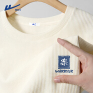 回力（Warrior）短袖t恤男夏季國(guó)潮寬松休閑打底衫男士華夫格運(yùn)動(dòng)體恤 淺米 XL