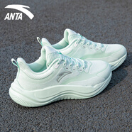anta kids安踏女鞋跑鞋夏季新款輕便減震跑步鞋網(wǎng)面白色運(yùn)動(dòng)鞋體考跳繩鞋子 7704Q-1淺曦綠【水果糖】 37.5