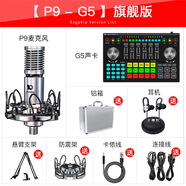 十盞燈G5主播設(shè)備電容麥克風(fēng)聲卡套裝支持臺(tái)式電腦手機(jī)k歌錄音 P9-G5標(biāo)配