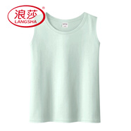 浪莎（LangSha）純棉小吊帶背心女夏季新款直筒純色內(nèi)搭上衣胖mm大碼外穿無袖體恤 淺綠色 (航空綠) M (適合85~95斤)