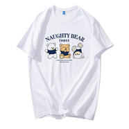 TFBOYS王俊凱同款演唱會(huì )小熊短袖t恤男女應援純棉半袖上衣服夏季 白色 2XL