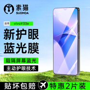 索貓【護(hù)眼2片裝】vivo防藍(lán)光鋼化膜抵御屏幕光波輻射抗藍(lán)光防爆手機(jī)保護(hù)膜 vivoY33e 新二代防藍(lán)光2片裝