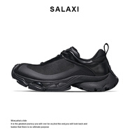 莎萊茜（SALAXI）2025春夏新款情侶男女同款老爹鞋戶外時(shí)尚透氣運(yùn)動(dòng)休閑輕便跑步鞋 黑色 44 男款