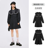 森馬（Semir）花朵花邊小黑裙學院風秋新款 XS 150/76A