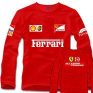 吉賽倫法拉利衣服 FerrariSF1000 F1方程式賽車服春秋男t恤打底體恤 法拉3 紅色 S 150-160CM 80-100斤