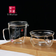 一屋窯制（YiWuYao）家用創(chuàng  )意高硼硅耐熱玻璃量杯帶刻度杯兒童牛奶杯子微波爐加熱帶蓋 500毫升【帶玻璃蓋】+蠟燭底座