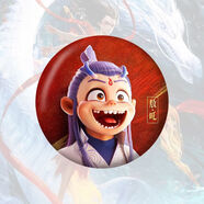 ONEVAN哪吒之魔童鬧海雙閃徽章 哪吒申公豹敖丙動漫周邊馬口鐵胸針吧唧 【魔丸敖丙】獨家定制絕版 鐳射彩虹58mm