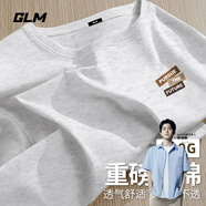 GLM敖瑞鵬代言t恤男生夏季2025純棉寬松打底衫男款圓領(lǐng)吸汗透氣體恤 灰#PGL希望標 2XL