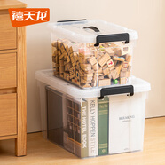 禧天龍塑料透明整理箱衣物收納箱書本玩具零食儲(chǔ)物箱小號(hào) 單只 帶提手