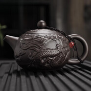 高端紫砂壺泡茶器大容量手工原礦 紫泥-手雕【龍鳳呈祥】西施壺 201mL(含)-300mL(含)