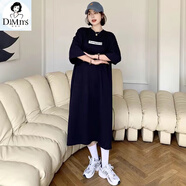 堤姆斯胖mm300斤大碼短袖長裙過膝t恤裙女連衣裙夏季遮肚子寬松休閑裙潮 黑色 商場同款 XL 120-150 商場同款
