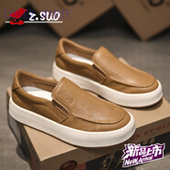 LOVER MARIEZ.Suo/走索【?！壳锒孢m百搭休閑透氣軟底小白鞋板鞋一腳蹬男 10793黃棕色 43