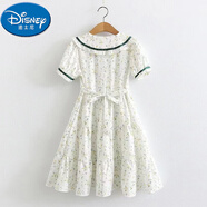 迪士尼（Disney）女童夏季連衣裙2025新款娃娃領(lǐng)長(zhǎng)裙女大童中學(xué)生裙子初中生棉布裙 碎花/連衣裙(帶內(nèi)襯)腰帶款 130 建議身高120-125cm左右