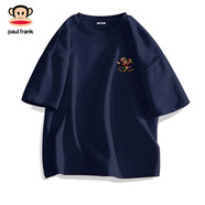 大嘴猴（PAUL FRANK）PaulFrank/夏季新款短袖男女情侶裝淺米純棉t恤寬松體恤D 藏青(p拼圖碎片胸標) 【純棉】 S 165