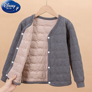 迪士尼（Disney）品牌兒童內(nèi)膽棉衣男童女童內(nèi)穿棉服中大童校服神器寶寶保暖小棉襖 淺灰 140 適合125-135cm