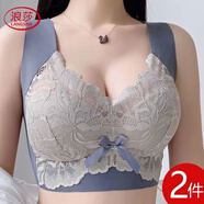 浪莎大碼內衣女大胸顯小收副乳文胸無(wú)痕運動(dòng)薄款胸罩520情人節禮物 寶藍色+灰紫色[ae86] 4XL 5L碼[180-200斤]