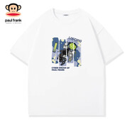 大嘴猴PaulFrank/白色短袖男2025春夏新款全棉t恤寬松體恤半袖D 【220G全棉】白色(p星際遨游) M 170_