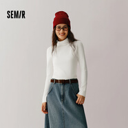 森馬（Semir）森柔毛衫|毛衣女基礎(chǔ)款高領(lǐng)緊身2024冬季純色套頭衫109724107011