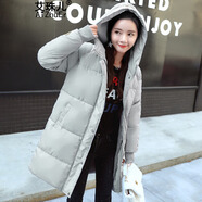 艾珠兒棉服女2023冬裝新款韓版學(xué)生棉衣中長(zhǎng)款反季棉服冬季加厚棉襖外套 灰色 XL