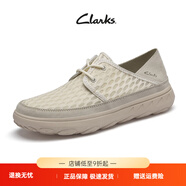 Clarks夏季新款男鞋透氣休閑一腳蹬軟底健步鏤空網(wǎng)面鞋 沙色(單鞋款) 38 皮鞋碼