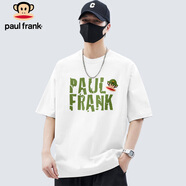 大嘴猴（paul frank）短袖t恤男士透氣純棉短袖男夏季休閑運(yùn)動上衣外套男裝 白色 XL