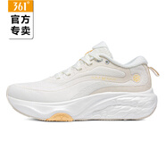 361°跑步鞋女鞋2025春季新款網(wǎng)面運(yùn)動(dòng)鞋女減震軟彈休閑百搭款跑鞋女士 羽毛白/西米色 36