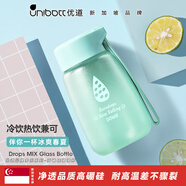 優(yōu)道玻璃杯防炸玻璃水杯高硼硅耐熱酸奶高顏值女小清新小巧便攜杯子 水滴 380ml 1只