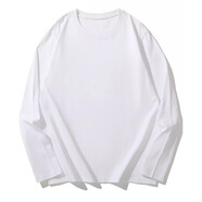 FHHUABD長(cháng)袖T恤女裝2024年春秋新款假兩件衛衣大碼中長(cháng)款連帽上衣打底衫 008白T. 3XL 【建議140-160斤】