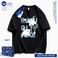 C2潮朝（CHAOCHAO）2NASA聯(lián)名閃電貓咪短袖t恤男2025夏季新款潮牌百搭青少年純 黑色 均碼 160兒童尺碼