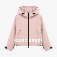 百家好（Basic House）Basic House/百家好戶外穿搭連帽夾克秋新款女小個(gè)子寬松休閑外套 粉色 M