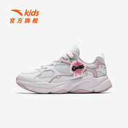 安踏（ANTA）兒童運(yùn)動(dòng)鞋女大童鞋夏季網(wǎng)面透氣潮流棉花糖休閑鞋 安踏白/粉白/灰紫-1 34