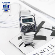 卡西歐（CASIO） 男表女表卡西歐手表男女情侶表學(xué)生時尚運動表太陽能雙顯電子表 CA-500WE-7BDF時尚銀黑 可計算器