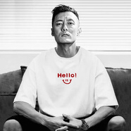 倉(cāng)石一樹 KAZUKI KURAISHI潮牌2025夏季純棉白色圓領(lǐng)短袖T恤男寬松重磅hello半袖情侶裝體恤 白色 XL 140-160斤