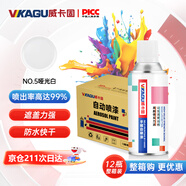 威卡固 自噴漆手噴漆 工業(yè)防銹漆防腐漆金屬漆 汽車改色 劃痕修復(fù) DIY涂鴉 350ml 12瓶裝 NO.05啞光白