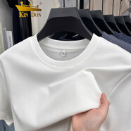 金盾短袖男款棉質(zhì)T恤男新款圓領(lǐng)純色打底衫夏季薄款寬松大碼潮流半袖 香檳白色 M