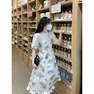 榮西圖新中式甜美旗袍顯瘦連衣裙學(xué)生韓版中長(zhǎng)款字裙 圖片色 L