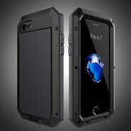 機(jī)旺馬蘋(píng)果iPhone6手機(jī)殼三防蘋(píng)果7 8 X XS 6splus保護(hù)套6s硅膠金屬邊框 黑色 iPhone7Plus