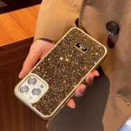 怡潮滿(mǎn)屏閃鉆手機殼適用iPhone16promax高級感保護殼16pro奢華15新款14plus蘋(píng)果13閃耀12水鉆保護套 奢華滿(mǎn)鉆施華洛世奇【暗金色】 iPhone 13