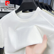 皮爾卡丹（pierre cardin）2025年夏季涼感寬松純色圓領(lǐng)修身潮流男生凈版半袖男體恤百搭打底 白色 M 105