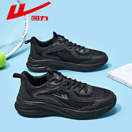 回力男鞋運動(dòng)鞋夏季新款網(wǎng)面透氣休閑鞋男士輕便時(shí)尚潮流跑步鞋男 全黑色|0802 【單網(wǎng)透氣】 39