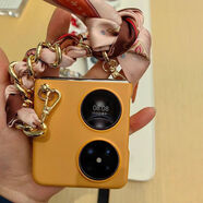 適用華為pocket2手機殼絲巾同款pocket2絲帶防摔腕帶掛繩斜挎 摩卡棕【官網(wǎng)同款/潮流絲巾】