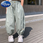 迪士尼（DISNEY）女童哈倫褲2025春夏寬松洋氣燈籠褲中大兒童休閑褲小女孩束腳褲子 淡綠色 110 cm