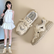 ZHR登山鞋女夏季戶外運(yùn)動(dòng)鞋女鏤空厚底休閑女鞋 KD03E 米色 37