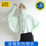 蒂淑蘭冰絲網(wǎng)眼防曬衣女夏季新款防紫外線(xiàn)防曬服薄款透氣遮陽(yáng)服短款外套 冰絲大帽檐 薄荷綠 均碼 (80-180斤)