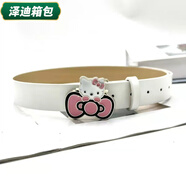 蕓洛hello Kitty辣妹粉色腰帶禧七夕凱蒂貓皮帶牛仔褲 白色kt二款 105cm 長(cháng) 寬3.2cm