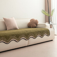 雪玉蘭（xueyulan）異形沙發(fā)墊防滑四季通用雪尼爾沙發(fā)蓋巾法式奶油風(fēng)沙發(fā)墊異形皮沙 漫初綠 110260cm