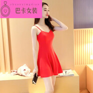 NJTD小個(gè)子連衣裙女夏禮服超短裙145小矮個(gè)子春夏性感女裝公主裙打底 紅色 微彈力 均碼 s