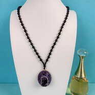 趣濤天然紫水晶項鏈吊墜原礦石新長(cháng)輕奢百搭毛衣鏈時(shí)尚配飾掛件女 促銷(xiāo)款